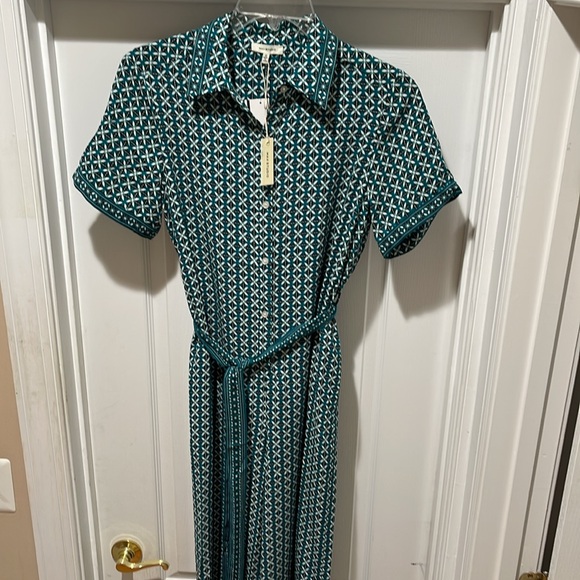 Max Studio Women's Button Top Collared Wide Leg Jumpsuit w/Front Waist Tie Small - Picture 7 of 7